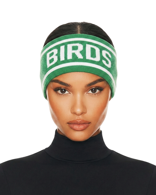 Model wearing S&G BIRDS Ski Headband.