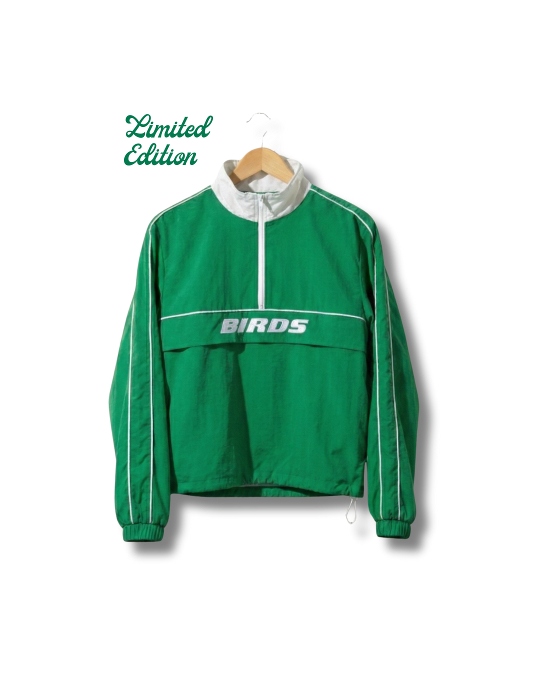 South & Green's Limited Edition Kelly Green BIRDS Windbreaker.