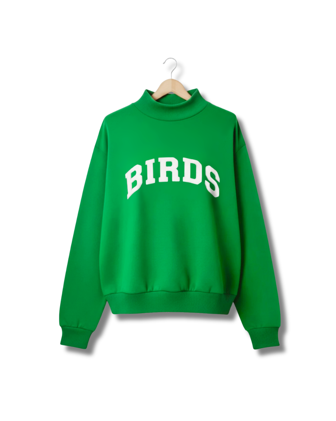South & Green's Kelly Green BIRDS Varsity Mockneck.