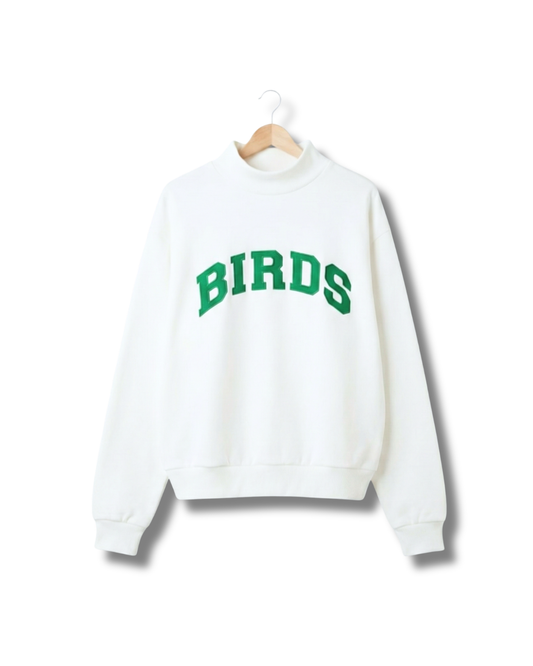 S&G's White BIRDS Varsity Mockneck