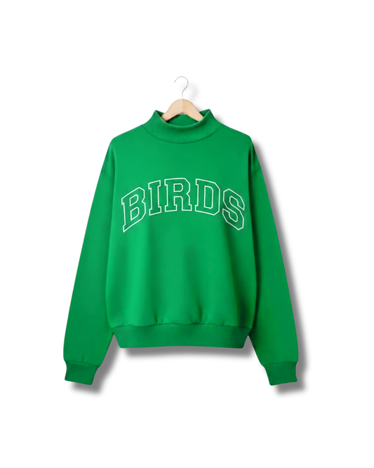 South & Green's new Kelly Green BIRDS Varsity Mockneck.