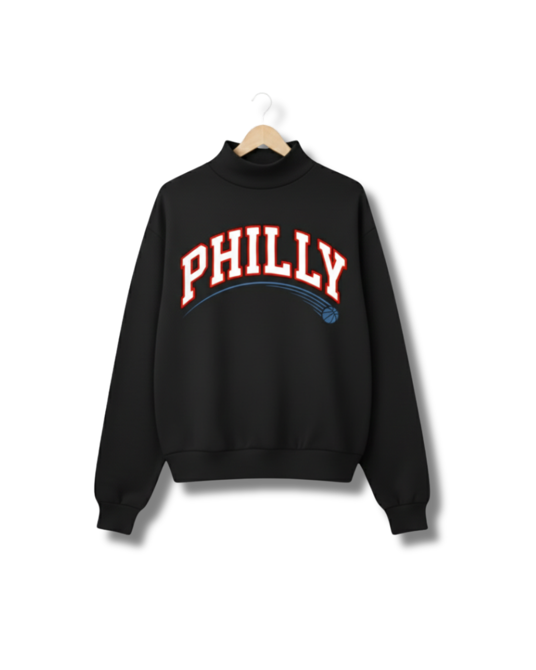 South & Green's Black PHILLY Varsity Mockneck.