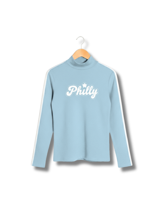 S&G's Blue Retro Philly Mockneck