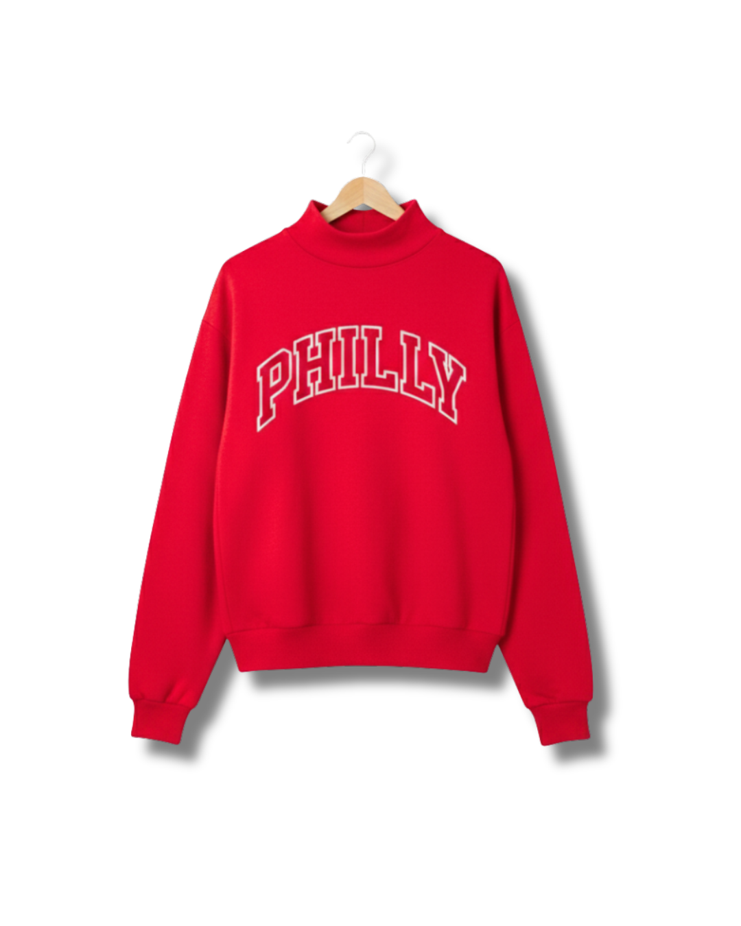 South & Green's Red PHILLY Varsity Mockneck.