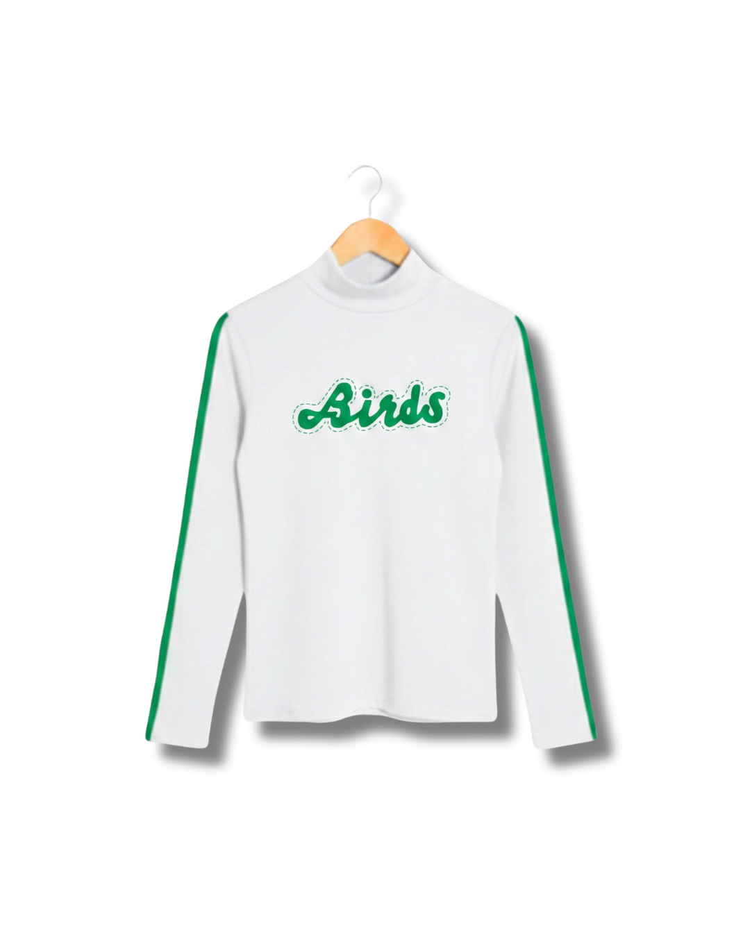 S&G's White Retro BIRDS Mockneck